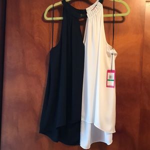 Vince Camuto halter style high/low tank